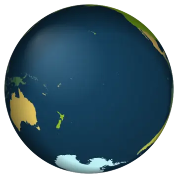 Globe centered on Cook Islands
